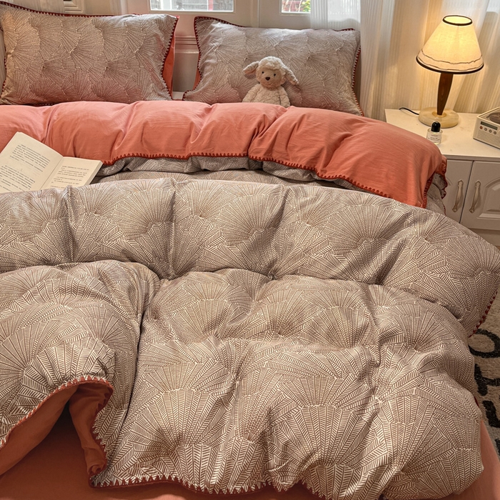 91家纺网 家纺一手货源 找家纺 （总）首尔家纺 2025新款云朵棉贝壳边款四件套