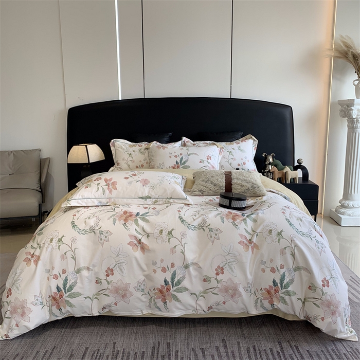 91家纺网 家纺一手货源 找家纺 莱豫家纺 2024秋冬新款全棉超柔磨毛100%纯棉陶瓷磨毛加厚磨毛四件套 温辰花语米