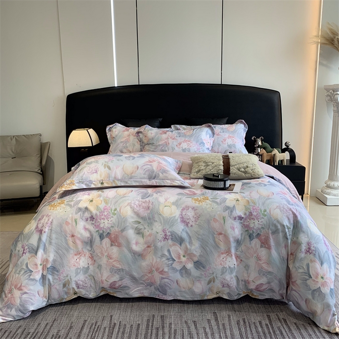 莱豫家纺 2024秋冬新款全棉超柔磨毛100%纯棉陶瓷磨毛加厚磨毛四件套 艾丽雅