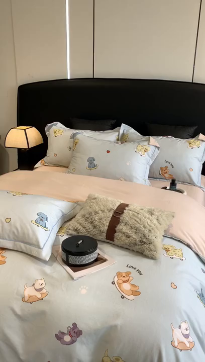 91家纺网 家纺一手货源 找家纺 莱豫家纺 2024秋冬新款全棉超柔磨毛100%纯棉陶瓷磨毛加厚磨毛四件套 恩佑