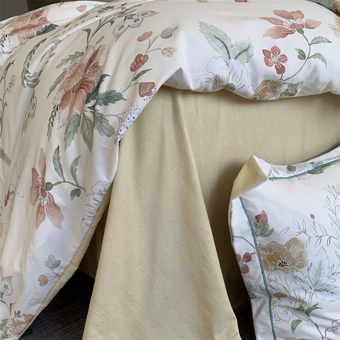 91家纺网 家纺一手货源 找家纺 莱豫家纺 2024秋冬新款全棉超柔磨毛100%纯棉陶瓷磨毛加厚磨毛四件套 温辰花语米