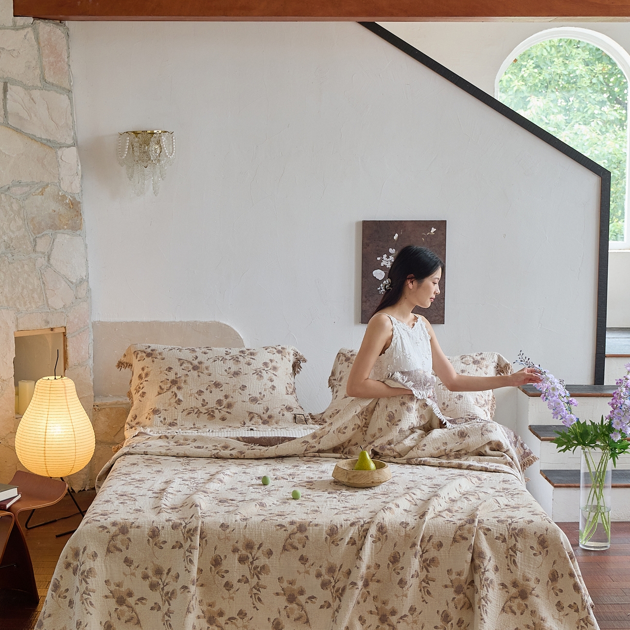 91家纺网 家纺一手货源 找家纺 沐瑟家纺 2025新款色织提花全棉流苏纱布枕巾 洛颖