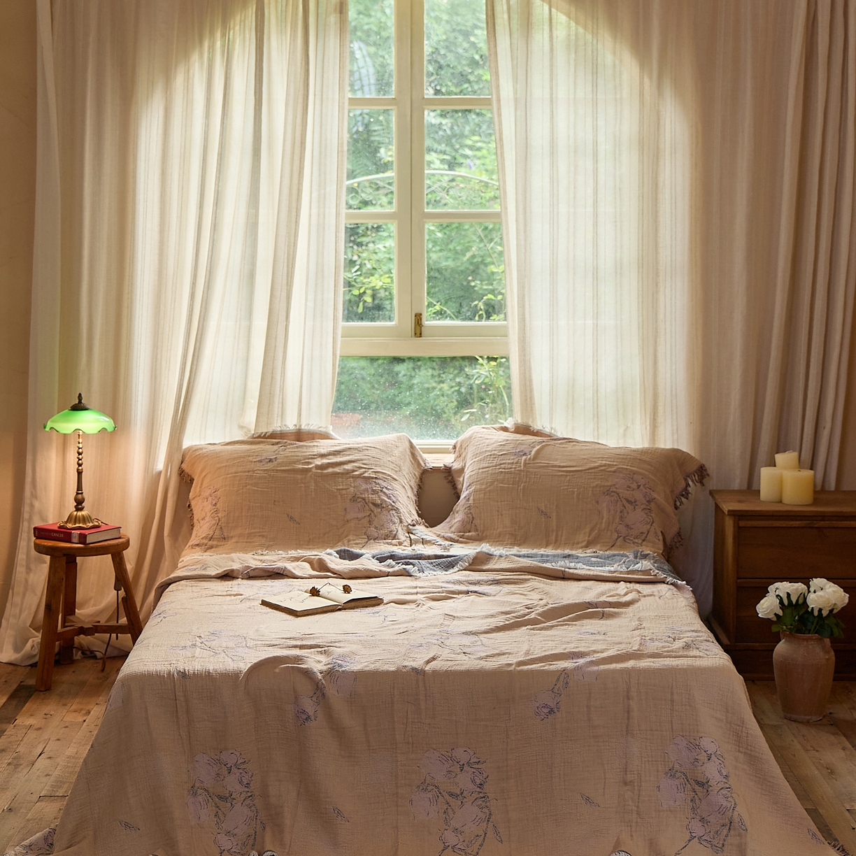 91家纺网 家纺一手货源 找家纺 沐瑟家纺 2025新款色织提花全棉流苏纱布枕巾 沅蔓