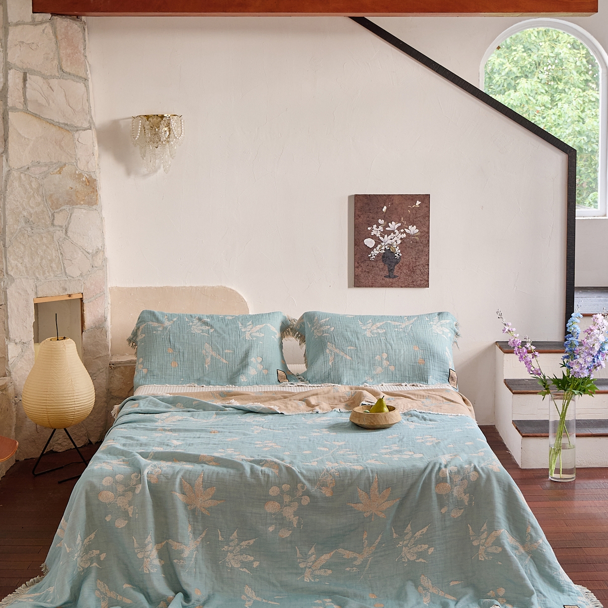 91家纺网 家纺一手货源 找家纺 沐瑟家纺 2025新款色织提花全棉流苏纱布枕巾 蘭素