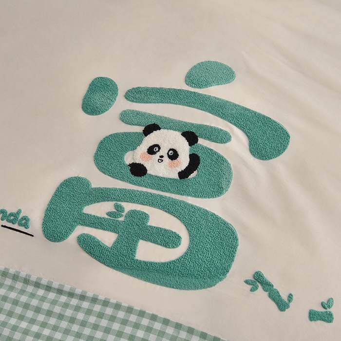 91家纺网 家纺一手货源 找家纺 炫拼家纺 2025新款A类全棉40支水洗棉毛巾绣四件套-卡通多巴胺 暴富