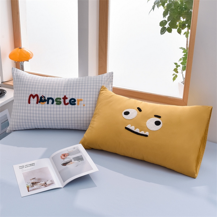 91家纺网 家纺一手货源 找家纺 炫拼家纺 2025新款A类全棉40支水洗棉毛巾绣四件套-卡通多巴胺 一起嗨