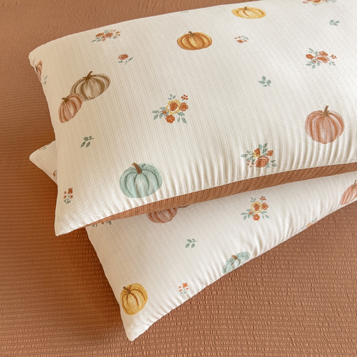 91家纺网 家纺一手货源 找家纺 王朝国际 2026新款直播电商热款彩竺棉四件套 焦糖南瓜