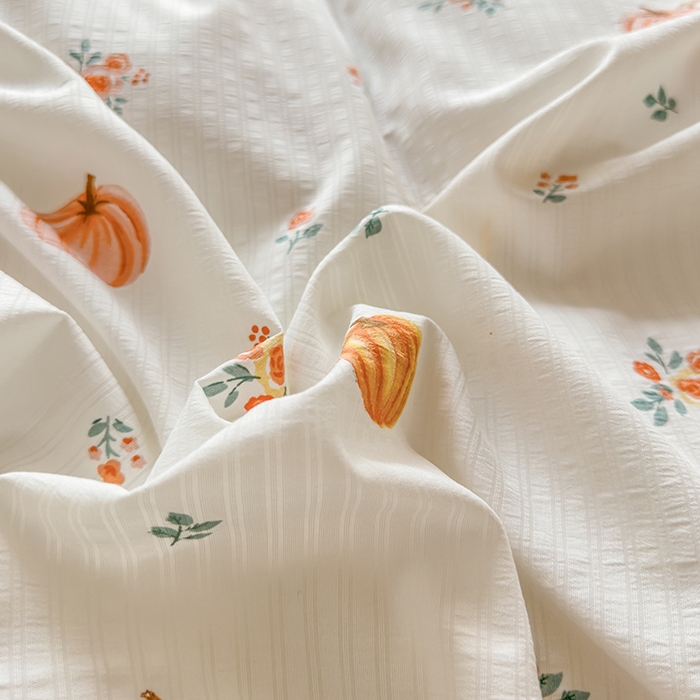 91家纺网 家纺一手货源 找家纺 王朝国际 2026新款直播电商热款彩竺棉四件套 焦糖南瓜