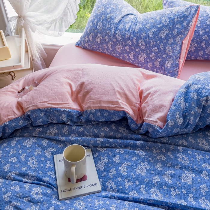 91家纺网 家纺一手货源 找家纺 王朝国际 2026新款直播电商热款彩竺棉四件套 锁清秋