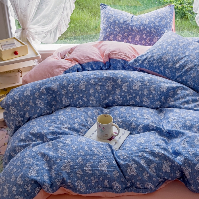 91家纺网 家纺一手货源 找家纺 王朝国际 2026新款直播电商热款彩竺棉四件套 锁清秋