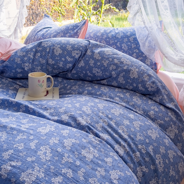 91家纺网 家纺一手货源 找家纺 王朝国际 2026新款直播电商热款彩竺棉四件套 锁清秋