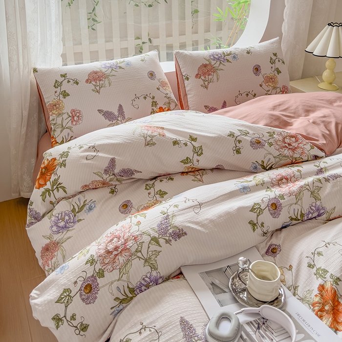 91家纺网 家纺一手货源 找家纺 王朝国际 2026新款直播电商热款彩竺棉四件套 一代芳华