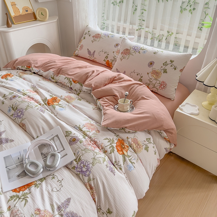 91家纺网 家纺一手货源 找家纺 王朝国际 2026新款直播电商热款彩竺棉四件套 一代芳华