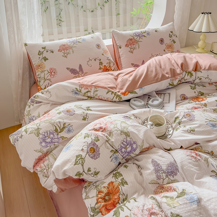 91家纺网 家纺一手货源 找家纺 王朝国际 2026新款直播电商热款彩竺棉四件套 一代芳华