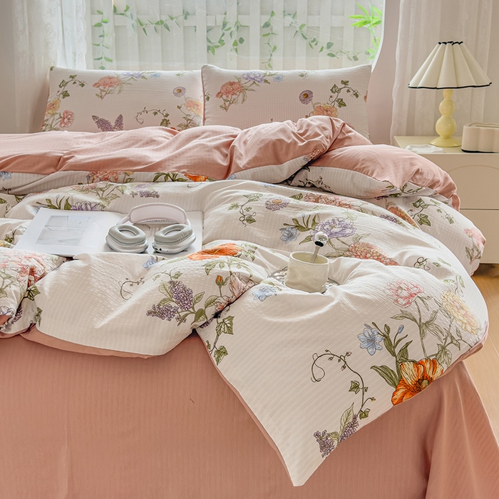 91家纺网 家纺一手货源 找家纺 王朝国际 2026新款直播电商热款彩竺棉四件套 一代芳华