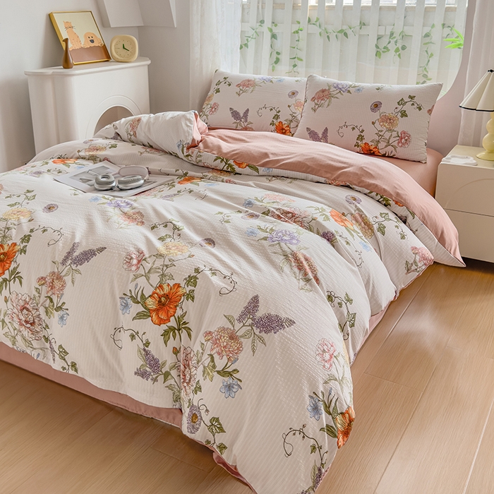 91家纺网 家纺一手货源 找家纺 王朝国际 2026新款直播电商热款彩竺棉四件套 一代芳华