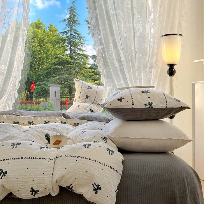 91家纺网 家纺一手货源 找家纺 王朝国际 2026新款直播电商热款彩竺棉四件套 梦幻蝶