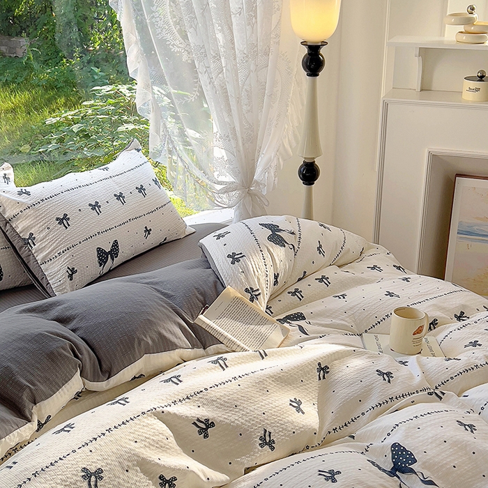 91家纺网 家纺一手货源 找家纺 王朝国际 2026新款直播电商热款彩竺棉四件套 梦幻蝶