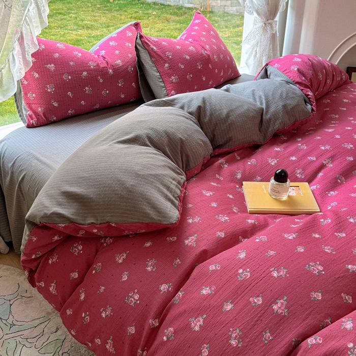 91家纺网 家纺一手货源 找家纺 王朝国际 2026新款直播电商热款彩竺棉四件套 红昭