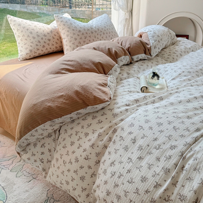 91家纺网 家纺一手货源 找家纺 王朝国际 2026新款直播电商热款彩竺棉四件套 锦瑟