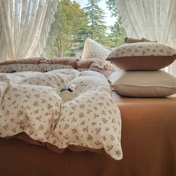 91家纺网 家纺一手货源 找家纺 王朝国际 2026新款直播电商热款彩竺棉四件套 锦瑟