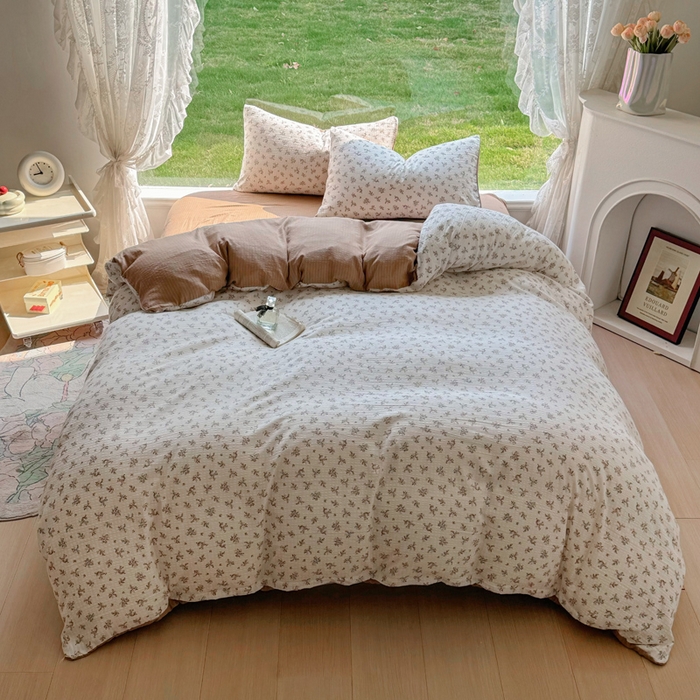 91家纺网 家纺一手货源 找家纺 王朝国际 2026新款直播电商热款彩竺棉四件套 锦瑟