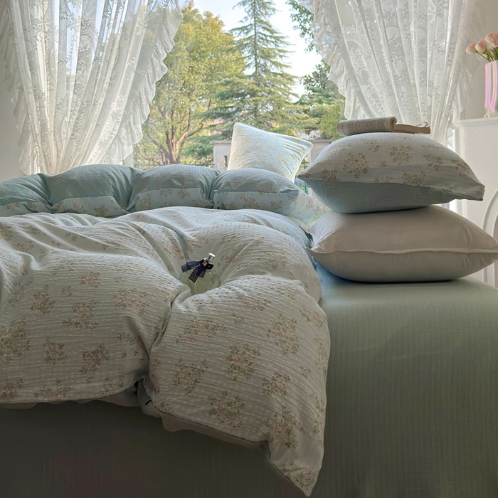 91家纺网 家纺一手货源 找家纺 王朝国际 2026新款直播电商热款彩竺棉四件套 兰亭