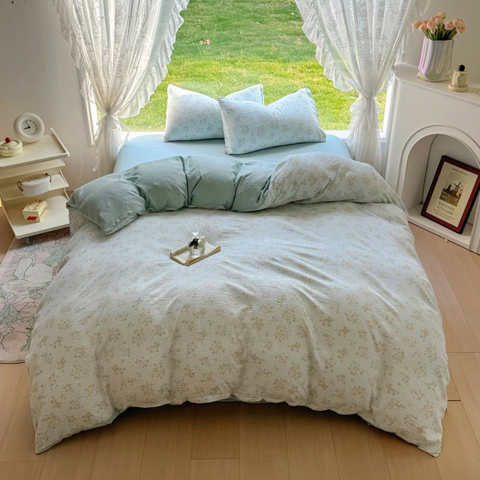 91家纺网 家纺一手货源 找家纺 王朝国际 2026新款直播电商热款彩竺棉四件套 兰亭