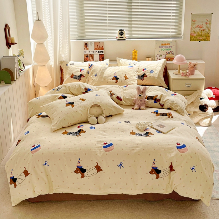 维娜斯家纺 2025新款印花双层纱四件套亲肤柔软适合裸睡 欢度节日