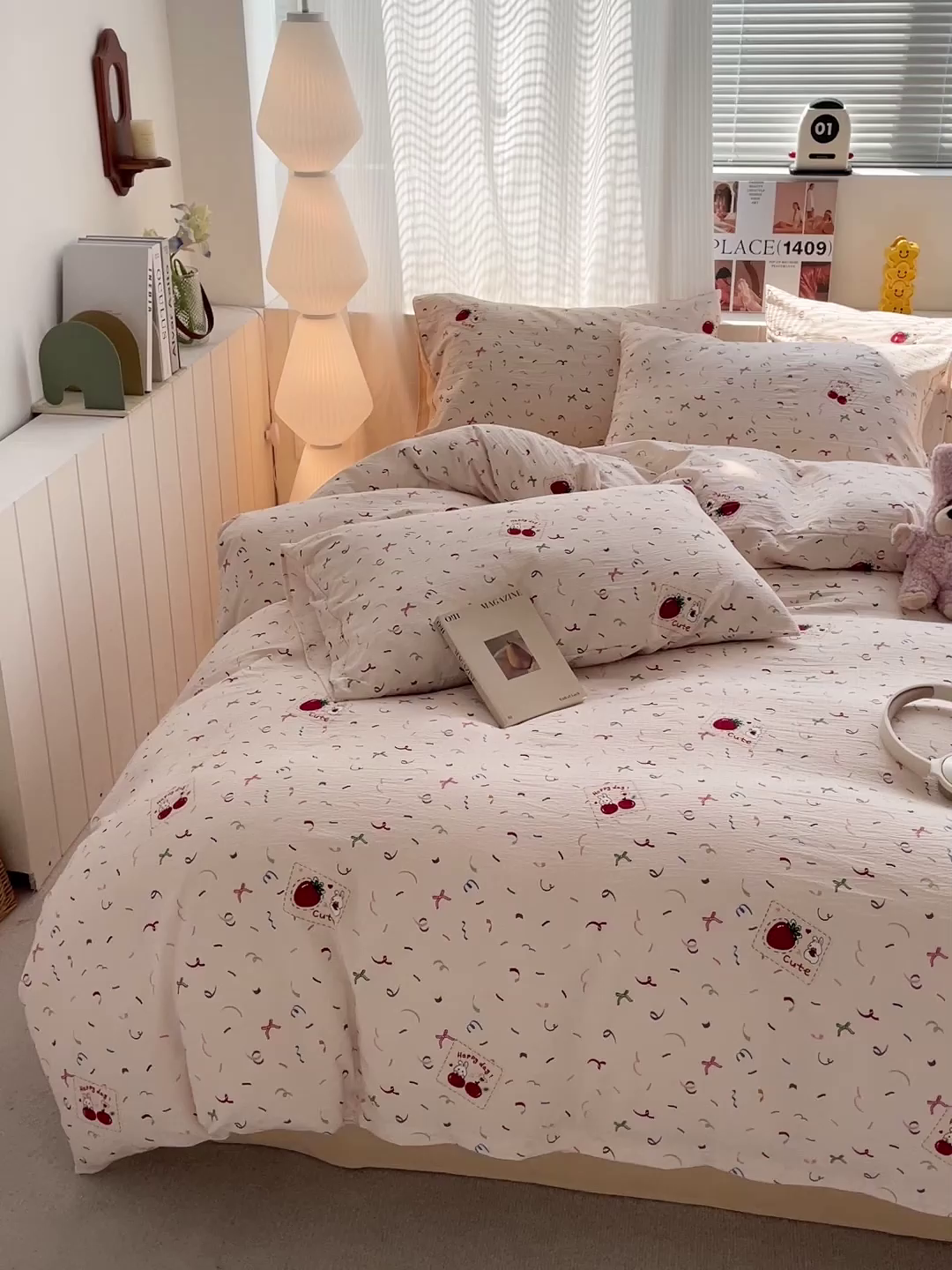 91家纺网 家纺一手货源 找家纺 维娜斯家纺 2025新款印花双层纱四件套亲肤柔软适合裸睡 森林派对