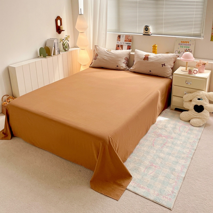 91家纺网 家纺一手货源 找家纺 维娜斯家纺 2025新款印花双层纱四件套亲肤柔软适合裸睡 甜心派对