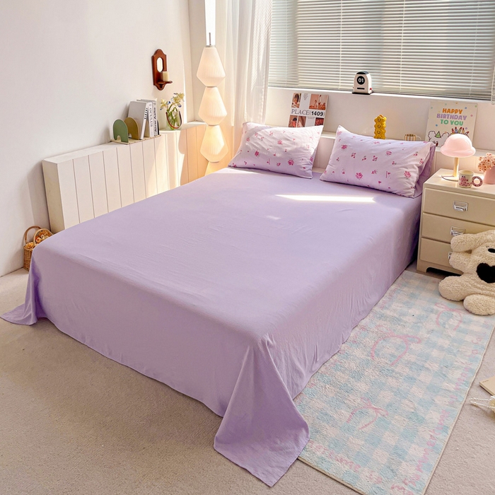 91家纺网 家纺一手货源 找家纺 维娜斯家纺 2025新款印花双层纱四件套亲肤柔软适合裸睡 夏日盛果