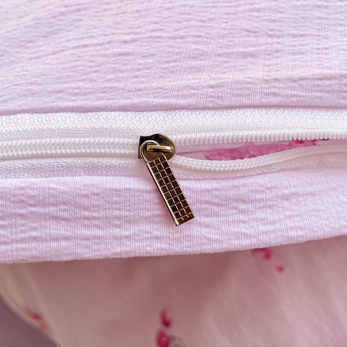 91家纺网 家纺一手货源 找家纺 维娜斯家纺 2025新款印花双层纱四件套亲肤柔软适合裸睡 夏日盛果