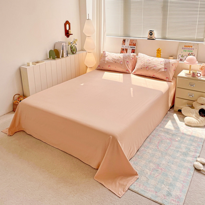 91家纺网 家纺一手货源 找家纺 维娜斯家纺 2025新款印花双层纱四件套亲肤柔软适合裸睡 小兔莉莉