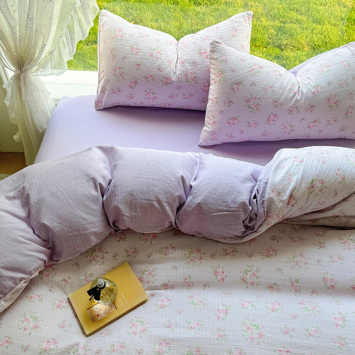 91家纺网 家纺一手货源 找家纺 王朝国际 2026新款直播电商热款彩竺棉四件套 紫陌