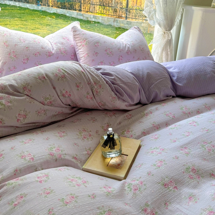 91家纺网 家纺一手货源 找家纺 王朝国际 2026新款直播电商热款彩竺棉四件套 紫陌