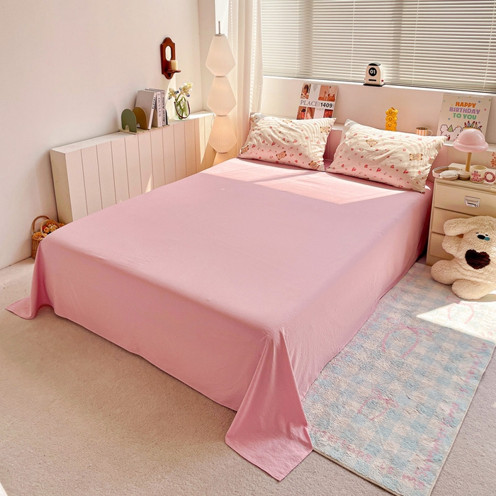 91家纺网 家纺一手货源 找家纺 维娜斯家纺 2025新款印花双层纱四件套亲肤柔软适合裸睡 小熊花园