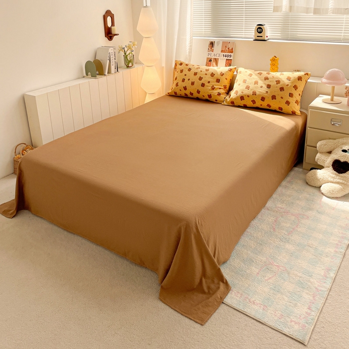 91家纺网 家纺一手货源 找家纺 维娜斯家纺 2025新款印花双层纱四件套亲肤柔软适合裸睡 小熊梦梦