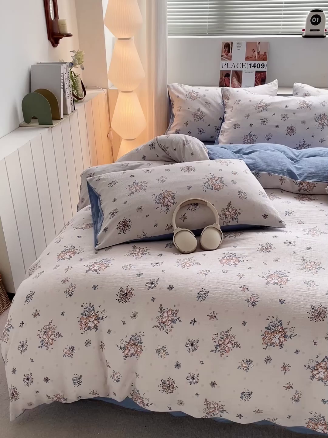 91家纺网 家纺一手货源 找家纺 维娜斯家纺 2025新款印花双层纱四件套亲肤柔软适合裸睡 悠然南山