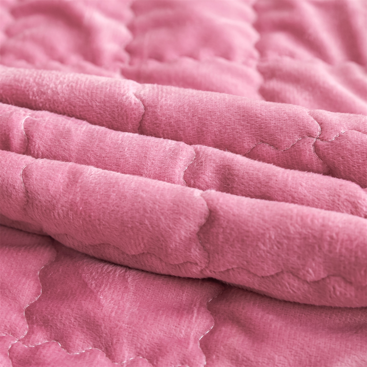 91家纺网 家纺一手货源 找家纺 潮邦创意家居 2025新款婴儿绒夹棉床笠单品单件床垫保护套 海棠粉