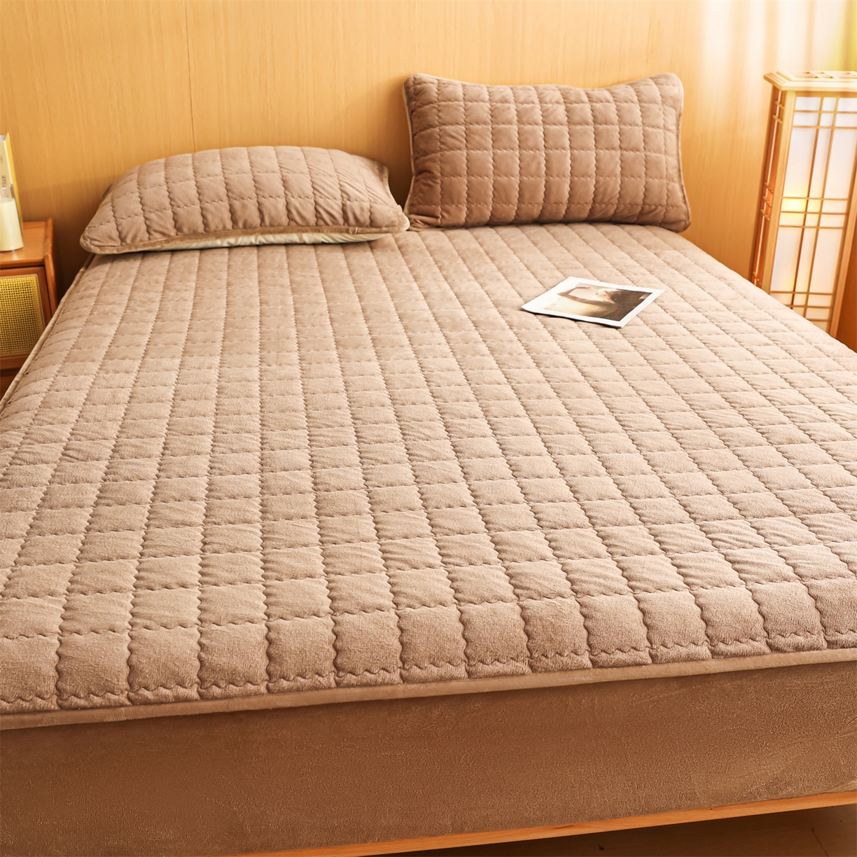 91家纺网 家纺一手货源 找家纺 （总）潮邦创意家居 2025新款婴儿绒夹棉床笠单品单件床垫保护套