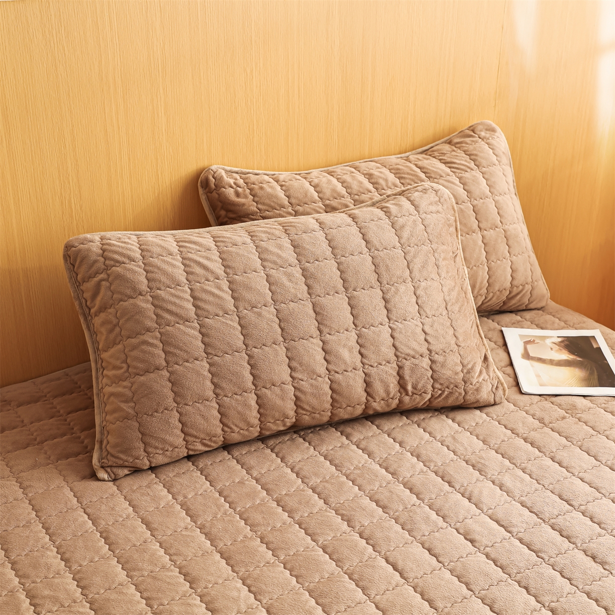 91家纺网 家纺一手货源 找家纺 （总）潮邦创意家居 2025新款婴儿绒夹棉床笠单品单件床垫保护套