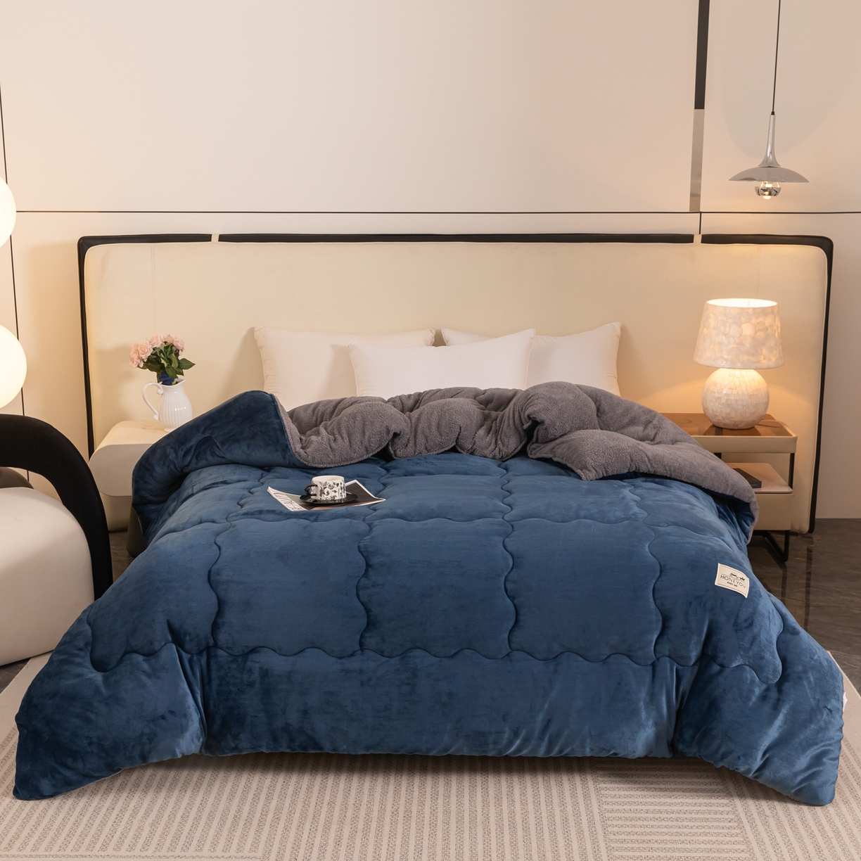 91家纺网 家纺一手货源 找家纺 （总）永耀家纺 2025新款牛奶绒冬被羊羔绒被子跨境外贸电商直播网销供货