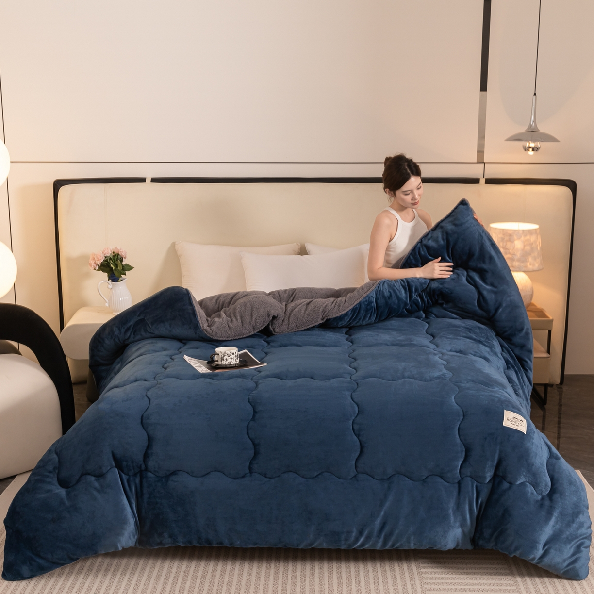 91家纺网 家纺一手货源 找家纺 （总）永耀家纺 2025新款牛奶绒冬被羊羔绒被子跨境外贸电商直播网销供货