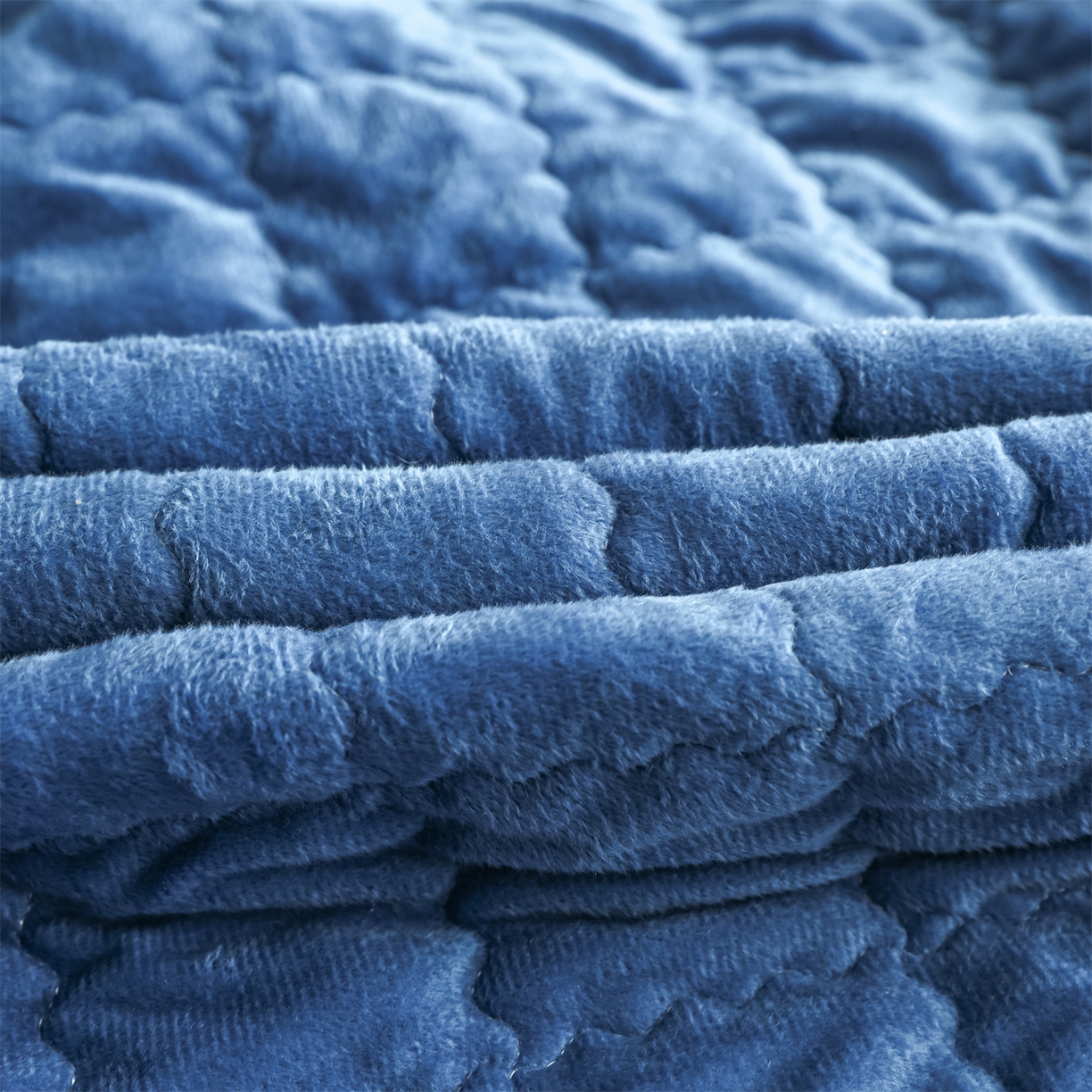 91家纺网 家纺一手货源 找家纺 潮邦创意家居 2025新款婴儿绒夹棉床笠单品单件床垫保护套 宾利蓝