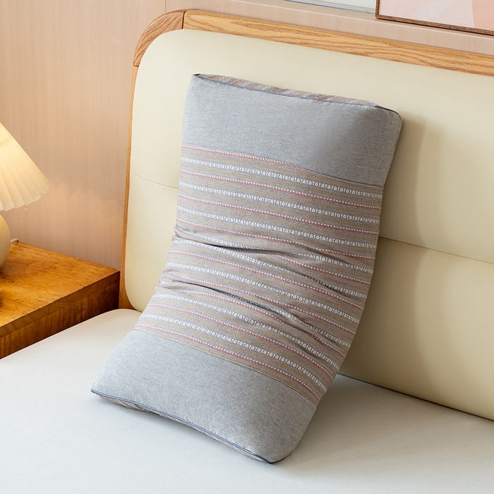 91家纺网 家纺一手货源 找家纺 小米枕芯 2025新款全棉3D水洗棉荞麦壳枕 枕头枕芯 深灰