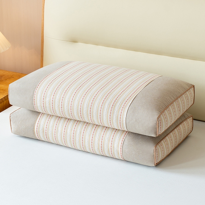 91家纺网 家纺一手货源 找家纺 小米枕芯 2025新款全棉3D水洗棉荞麦壳枕 枕头枕芯 卡其