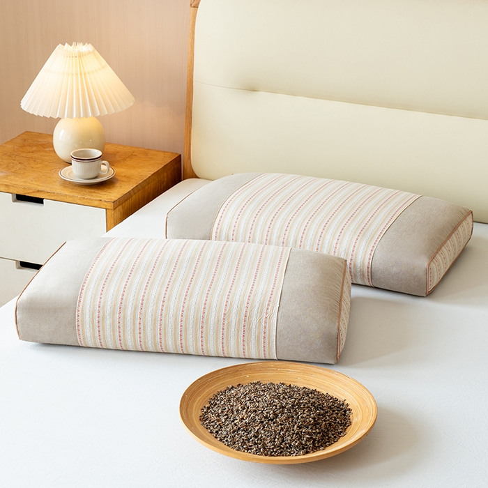 91家纺网 家纺一手货源 找家纺 小米枕芯 2025新款全棉3D水洗棉荞麦壳枕 枕头枕芯 卡其