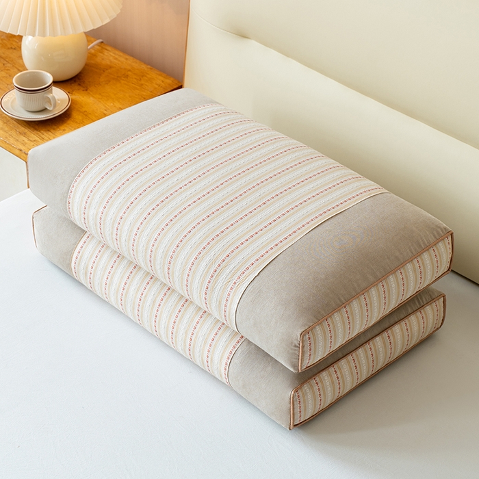 91家纺网 家纺一手货源 找家纺 小米枕芯 2025新款全棉3D水洗棉荞麦壳枕 枕头枕芯 卡其