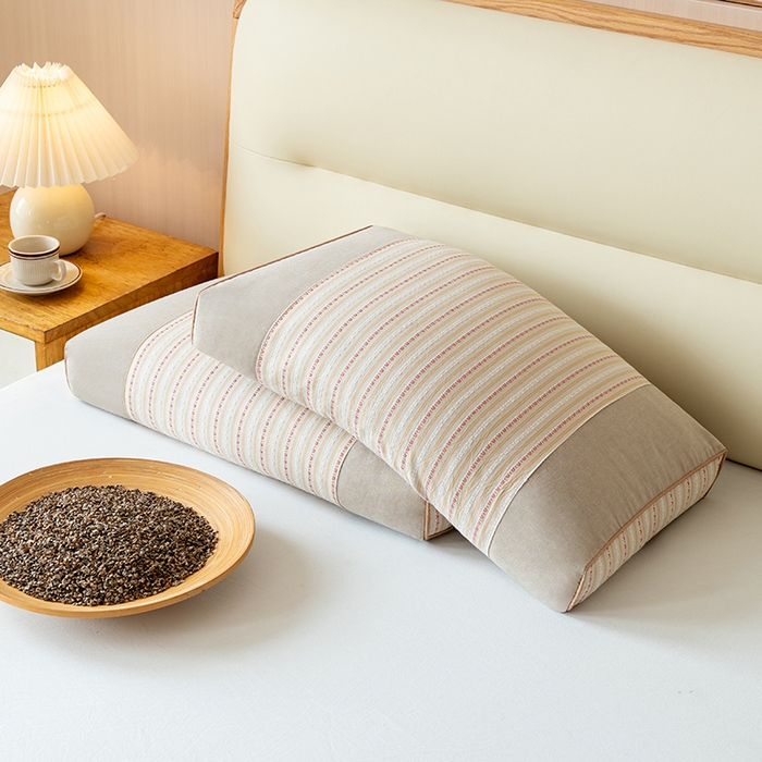 91家纺网 家纺一手货源 找家纺 小米枕芯 2025新款全棉3D水洗棉荞麦壳枕 枕头枕芯 卡其